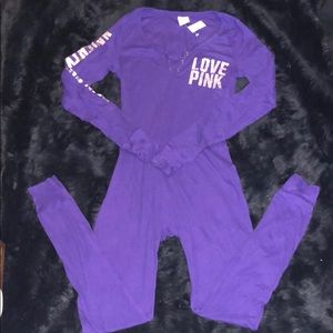 Pink Victoria’s Secret footless onsie